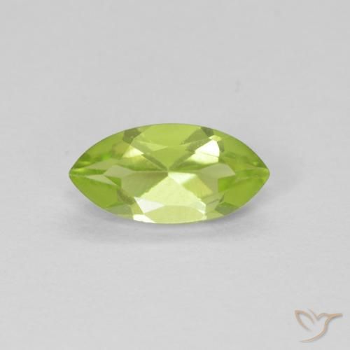 0.64ct 天然 充满活力的绿色 橄榄石, 榄尖形, VS