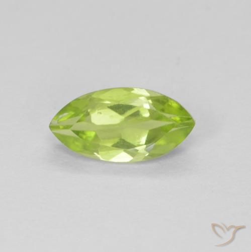 0.65ct 天然 黄绿色 橄榄石, 榄尖形, VS