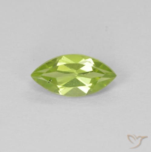 0.65ct 天然 黄绿色 橄榄石, 榄尖形, VS