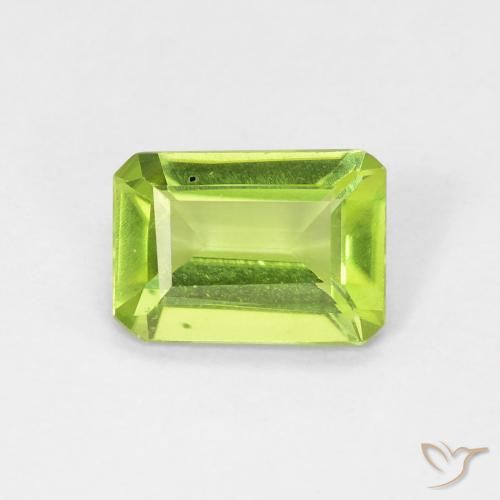 0.85ct 天然 亮绿色 橄榄石, 祖母绿式切割, VVS-VS