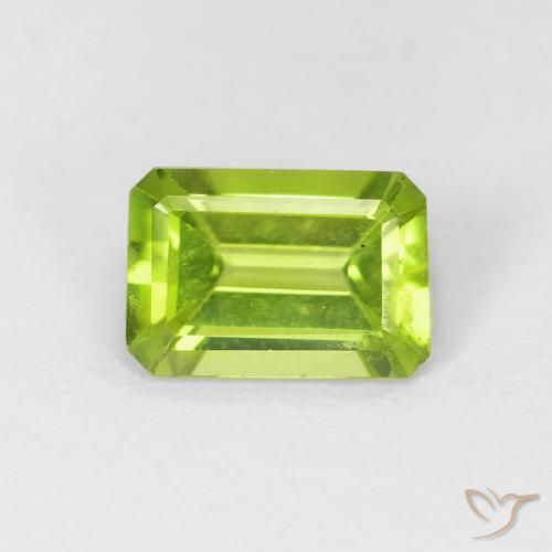 0.93ct 天然 亮绿色 橄榄石, 祖母绿式切割, VVS-VS