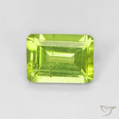 1.03ct 天然 亮绿色 橄榄石, 祖母绿式切割, VS