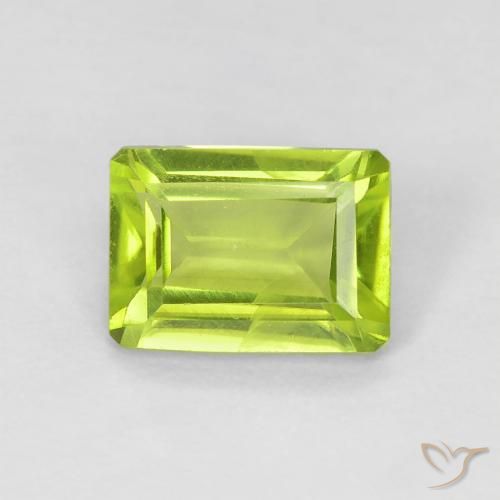 1.09ct 天然 亮绿色 橄榄石, 祖母绿式切割, VS