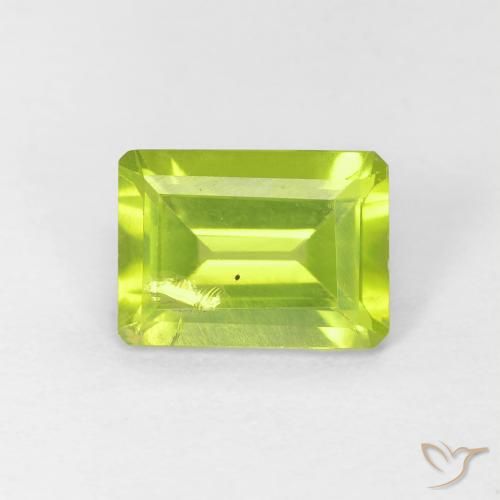 1.12ct 天然 充满活力的绿色 橄榄石, 祖母绿式切割, VS-SI