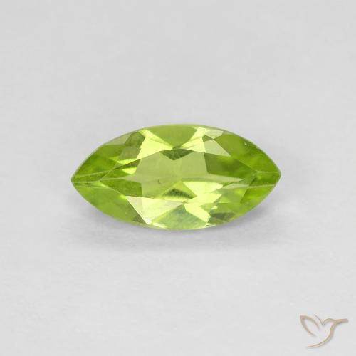 0.64ct 天然 充满活力的绿色 橄榄石, 榄尖形, VS
