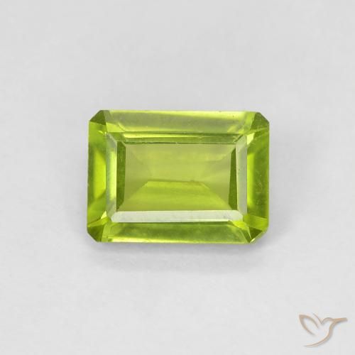 1.07ct 天然 充满活力的绿色 橄榄石, 祖母绿式切割, VS