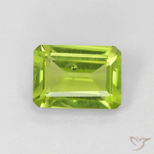 1.09ct 天然 亮绿色 橄榄石, 祖母绿式切割, VS