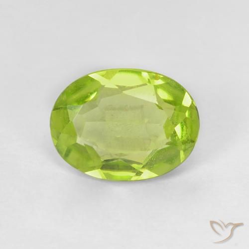 1.04ct 天然 亮绿色 橄榄石, 椭圆形, VVS-VS