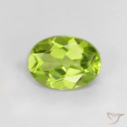 1.21ct 天然 亮绿色 橄榄石, 椭圆形, VVS-VS