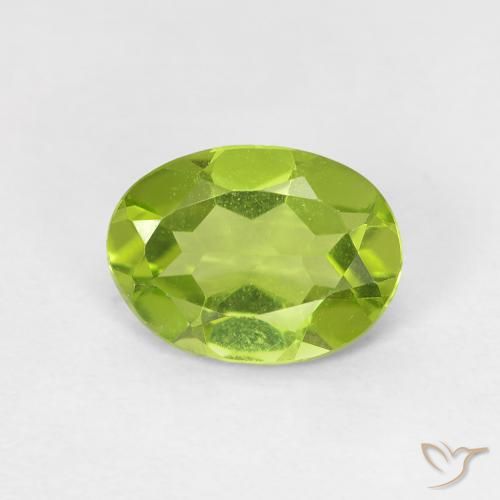 1.09ct 天然 亮绿色 橄榄石, 椭圆形, VVS-VS
