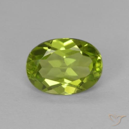 1.32ct 天然 充满活力的绿色 橄榄石, 椭圆形, VVS-VS