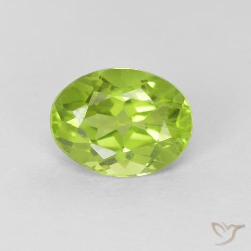 1.25ct 天然 中绿色 橄榄石, 椭圆形, VS