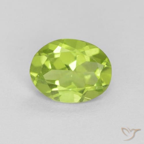 1.10ct 天然 中绿色 橄榄石, 椭圆形, VS