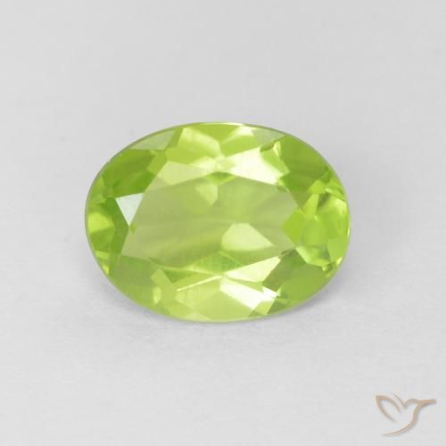 1.30ct 天然 充满活力的绿色 橄榄石, 椭圆形, VS