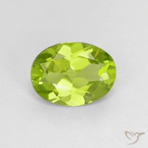 1.21ct 天然 充满活力的绿色 橄榄石, 椭圆形, VS
