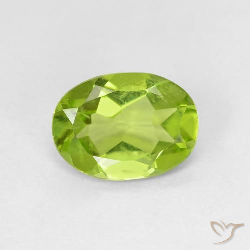 1.14ct 天然 黄绿色 橄榄石, 椭圆形, VS