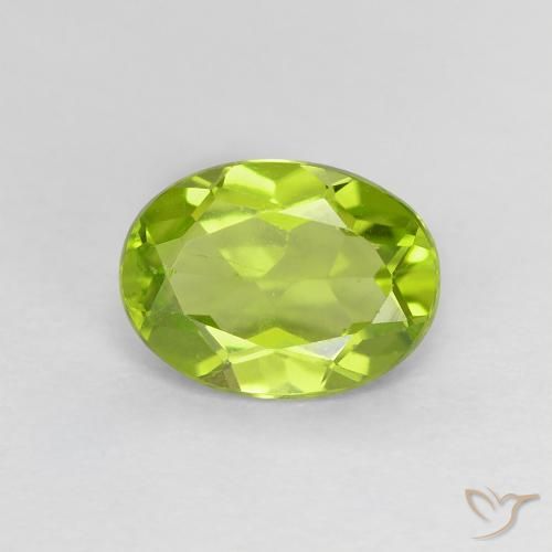 1.24ct 天然 活泼的黄绿色 橄榄石, 椭圆形, VS
