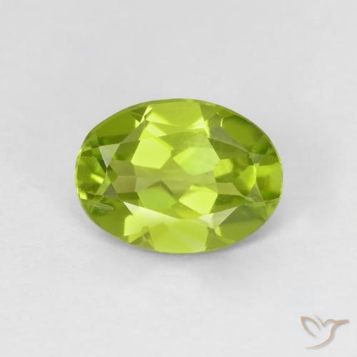 1.10ct 天然 活泼的黄绿色 橄榄石, 椭圆形, VS