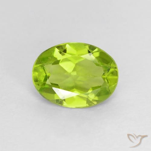 1.13ct 天然 充满活力的绿色 橄榄石, 椭圆形, VS