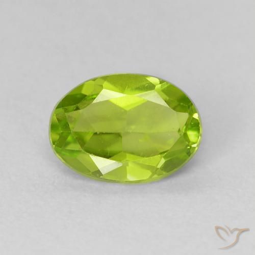 1.11ct 天然 亮绿色 橄榄石, 椭圆形, VS