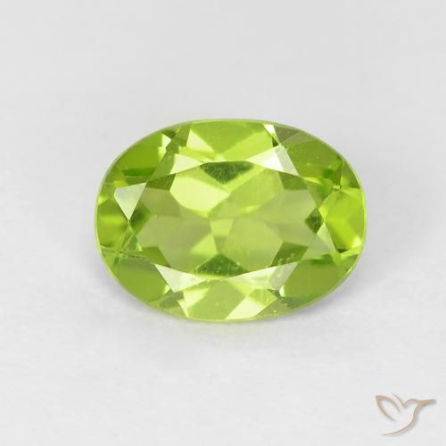 1.14ct 天然 充满活力的绿色 橄榄石, 椭圆形, VVS-VS