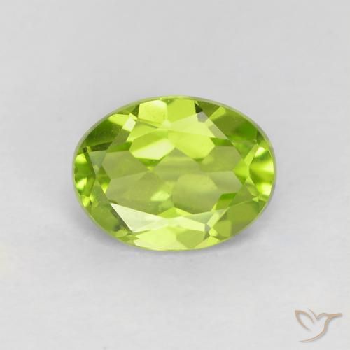 1.21ct 天然 亮绿色 橄榄石, 椭圆形, VVS-VS