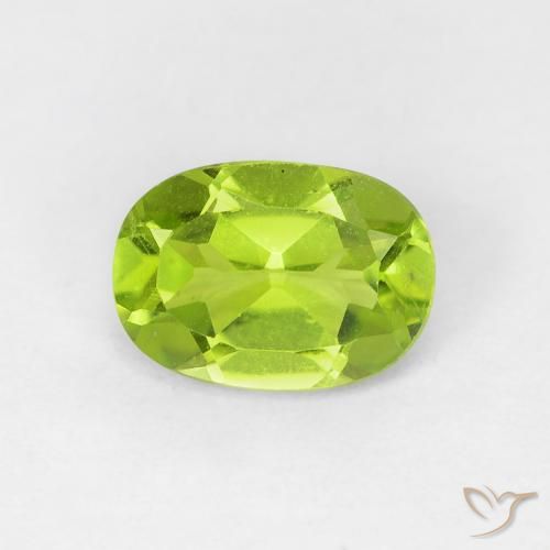 0.87ct 天然 活泼的黄绿色 橄榄石, 椭圆形, VVS-VS