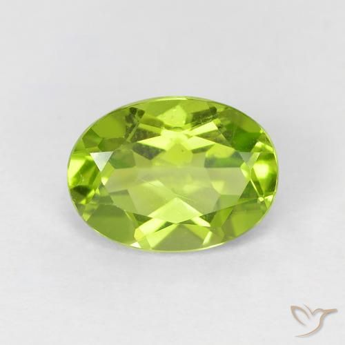 1.32ct 天然 充满活力的绿色 橄榄石, 椭圆形, VVS-VS