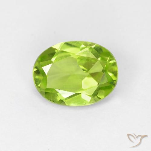 1.15ct 天然 黄绿色 橄榄石, 椭圆形, VVS-VS