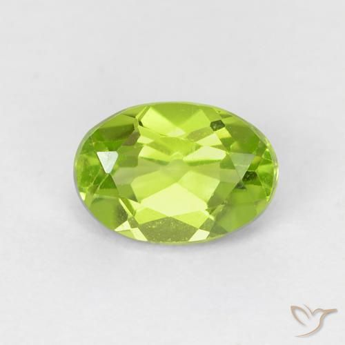 0.77ct 天然 黄绿色 橄榄石, 椭圆形, VVS-VS