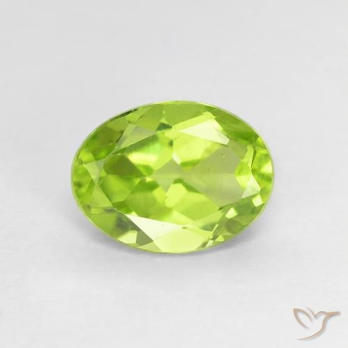 1.23ct 天然 充满活力的绿色 橄榄石, 椭圆形, VS