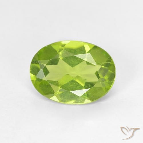 1.15ct 天然 黄绿色 橄榄石, 椭圆形, VS