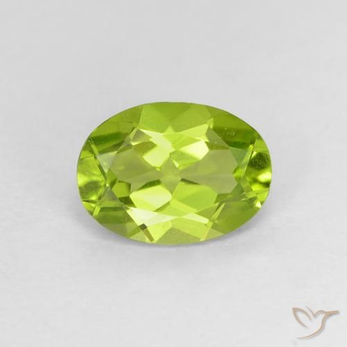 1.14ct 天然 充满活力的绿色 橄榄石, 椭圆形, VVS-VS