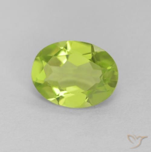 1.16ct 天然 充满活力的绿色 橄榄石, 椭圆形, VS