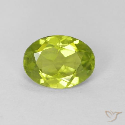 1.08ct 天然 活泼的黄绿色 橄榄石, 椭圆形, VS