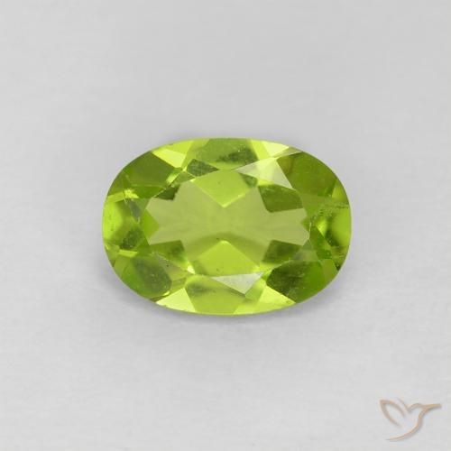 0.83ct 天然 充满活力的绿色 橄榄石, 椭圆形, VVS-VS