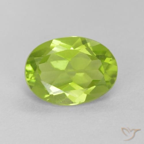 1.20ct 天然 亮绿色 橄榄石, 椭圆形, VVS-VS