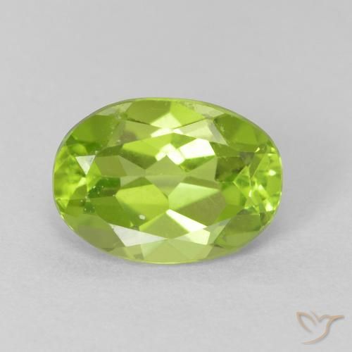1.23ct 天然 亮绿色 橄榄石, 椭圆形, VVS-VS