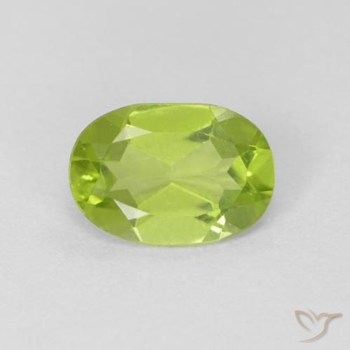 0.76ct 天然 亮绿色 橄榄石, 椭圆形, VVS-VS