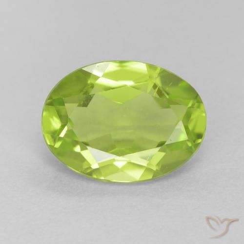1.28ct 天然 亮绿色 橄榄石, 椭圆形, VS