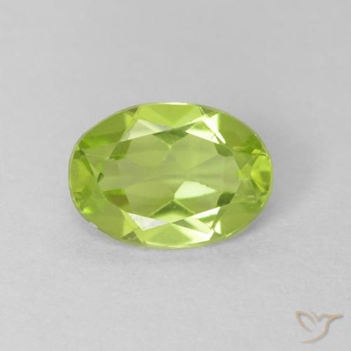 0.73ct 天然 亮绿色 橄榄石, 椭圆形, VS