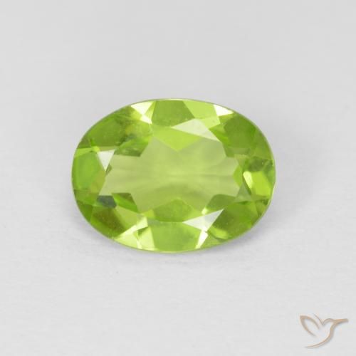 1.19ct 天然 充满活力的绿色 橄榄石, 椭圆形, VVS-VS
