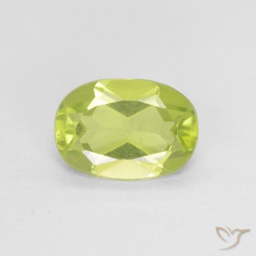 0.77ct 天然 青柠绿 橄榄石, 椭圆形, VVS-VS