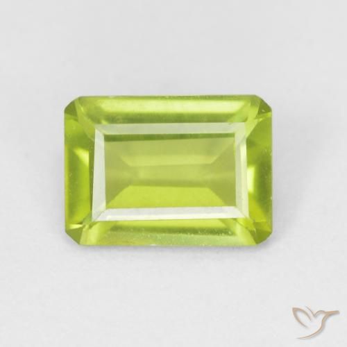 0.84ct 天然 亮绿色 橄榄石, 祖母绿式切割, VVS