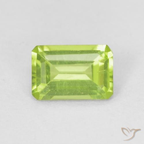 0.56ct 天然 亮绿色 橄榄石, 祖母绿式切割, VS