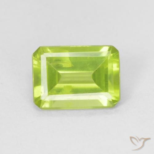 0.98ct 天然 亮绿色 橄榄石, 祖母绿式切割, VS