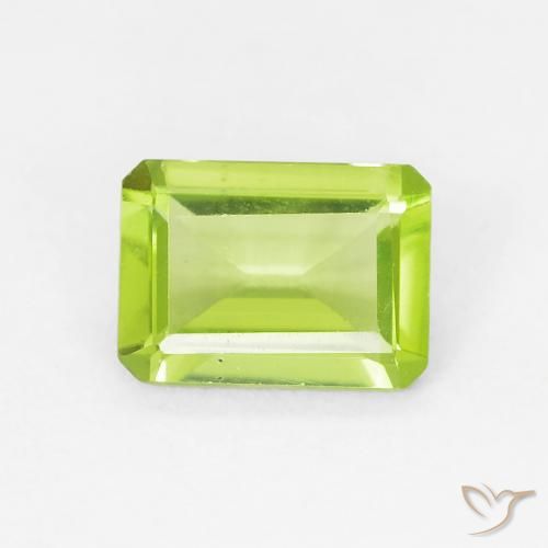 0.99ct 天然 亮绿色 橄榄石, 祖母绿式切割, VVS-VS