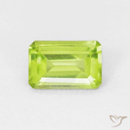 0.57ct 天然 亮绿色 橄榄石, 祖母绿式切割, VVS-VS