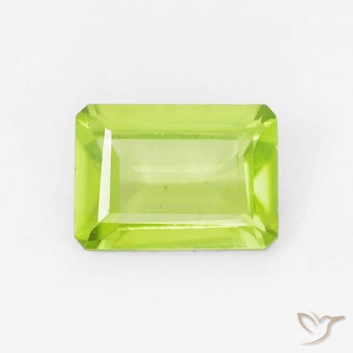 0.94ct 天然 亮绿色 橄榄石, 祖母绿式切割, VVS-VS