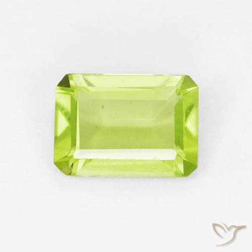 0.86ct 天然 亮绿色 橄榄石, 祖母绿式切割, VVS-VS